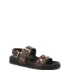 Fifi Espresso Suede Leather Flatform Sandal