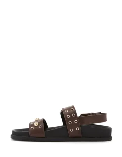 Fifi Espresso Suede Leather Flatform Sandal