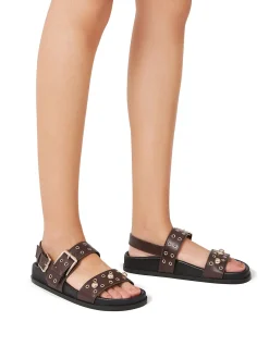 Fifi Espresso Suede Leather Flatform Sandal