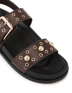 Fifi Espresso Suede Leather Flatform Sandal
