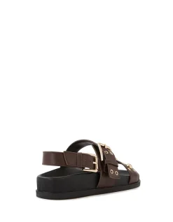 Fifi Espresso Suede Leather Flatform Sandal