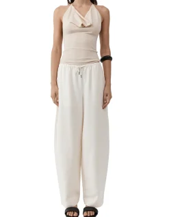 Fine Drawstring Relaxed Pants