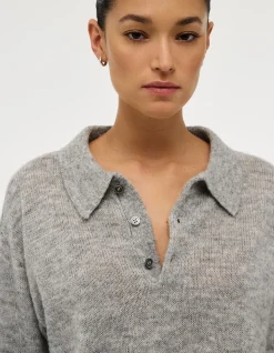 Fine Mohair Wool Polo Knit