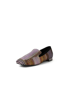 Finoola Diamante Stripe Square Toe Loafers
