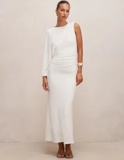 FLEUR CAPE SHOULDER MAXI DRESS