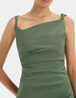 Florent Twist Mini Dress with Asymmetric Neckline