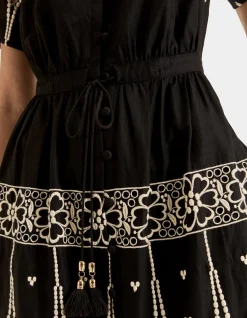 FLORIDA EMBROIDERED MIDI DRESS