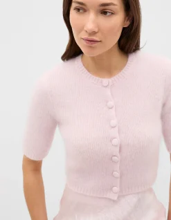 FLUFFY SHORT SLEEVE CARDIGAN