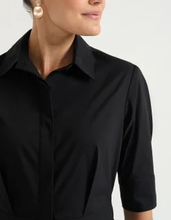 FOLDED WAIST SHIRT DRESS