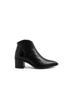 Fondue Pointed Heel Leather Ankle Boots