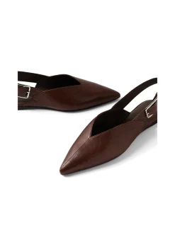 Foraya Pointed Slingback Leather Flats