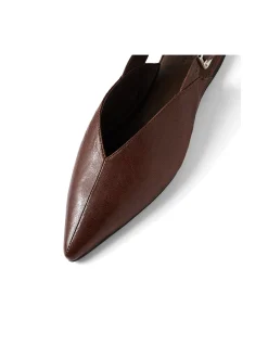 Foraya Pointed Slingback Leather Flats