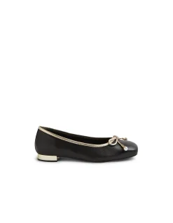 Foyars Pearl Trim Square Toe Ballet Flats