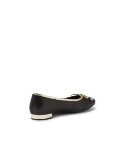 Foyars Pearl Trim Square Toe Ballet Flats