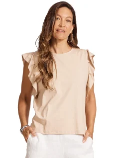 Francia Frill Cotton Sleeveless Tank Top