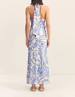 Francis Ruched Halter Maxi Dress