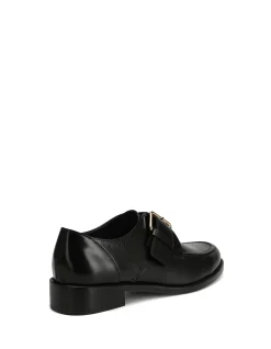 Fredi Black Leather Monk Strap Loafer