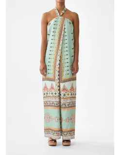 FRONT PLEAT STRAPLESS JUMPSUIT