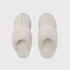 Fur Trim Suedette Slides