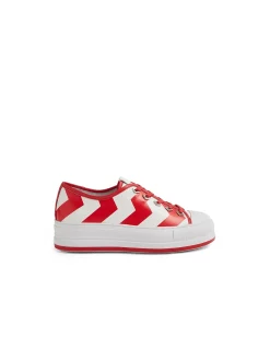 Geony Chevron Platform Leather Trainers
