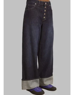 GIGI BAGGY WIDE TURN-UP JEANS