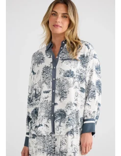 Glenda Slate Toile Relaxed Viscose Shirt
