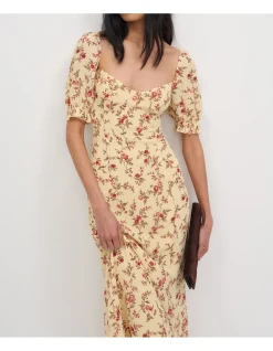 GLORIA PUFF SLEEVE MIDI DRESS