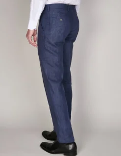 GRANT NAVY LINEN TROUSER
