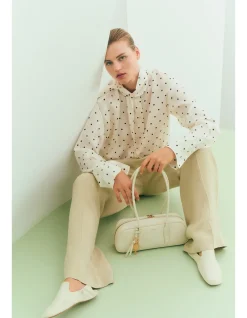 Graphic Spot Tie Neck Shirt