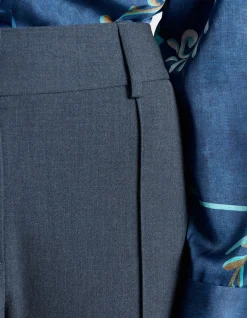 GREY MELANGE SUITING STRAIGHT LEG PANT