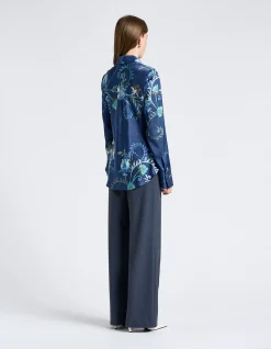GREY MELANGE SUITING STRAIGHT LEG PANT