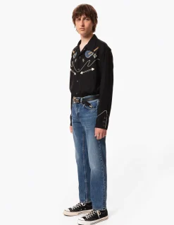 Gritty Jackson Mid Waist Straight Leg Jeans
