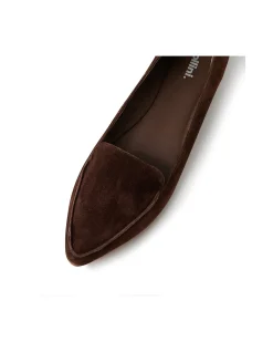 Gyro Dark Choc Pointed Suede Loafers