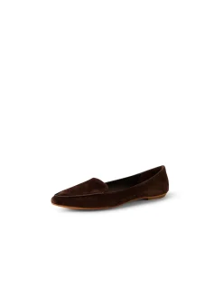 Gyro Dark Choc Pointed Suede Loafers