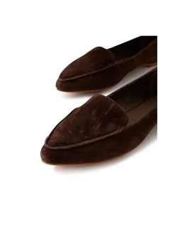 Gyro Dark Choc Pointed Suede Loafers