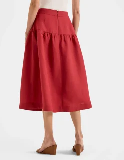 HAMILTON LINEN MIDI SKIRT
