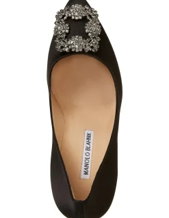 Hangisi Black Satin Jewel Buckle Pump 105