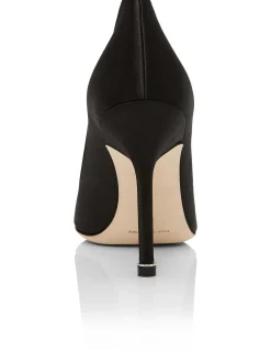 Hangisi Black Satin Jewel Buckle Pump 105