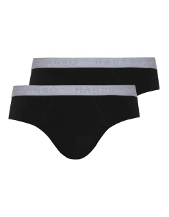 HANRO 2 PACK BLACK BRIEF
