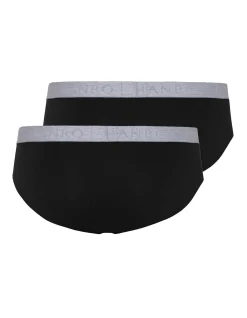 HANRO 2 PACK BLACK BRIEF