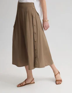 HARLOW SNAP MIDI SKIRT