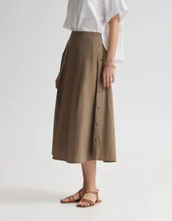 HARLOW SNAP MIDI SKIRT