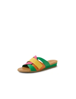 Harven Bright Multi Leather Slide Sandals