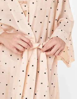 Hearts Maxi Kimono Robe