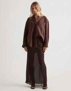 HEATHER OXFORD OVERSIZED SHIRT