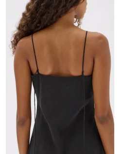 Heather Silk Blend Maxi Dress Black