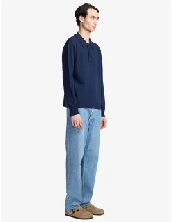 HEAVY WEIGHT BLUE L/S POLO