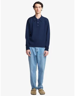 HEAVY WEIGHT BLUE L/S POLO