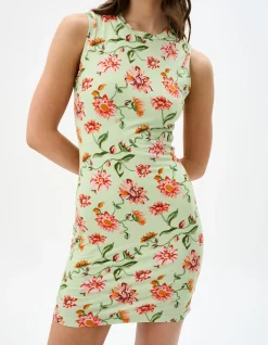 Heidi Pistachio Bloom Jersey Mini Dress