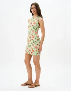 Heidi Pistachio Bloom Jersey Mini Dress
